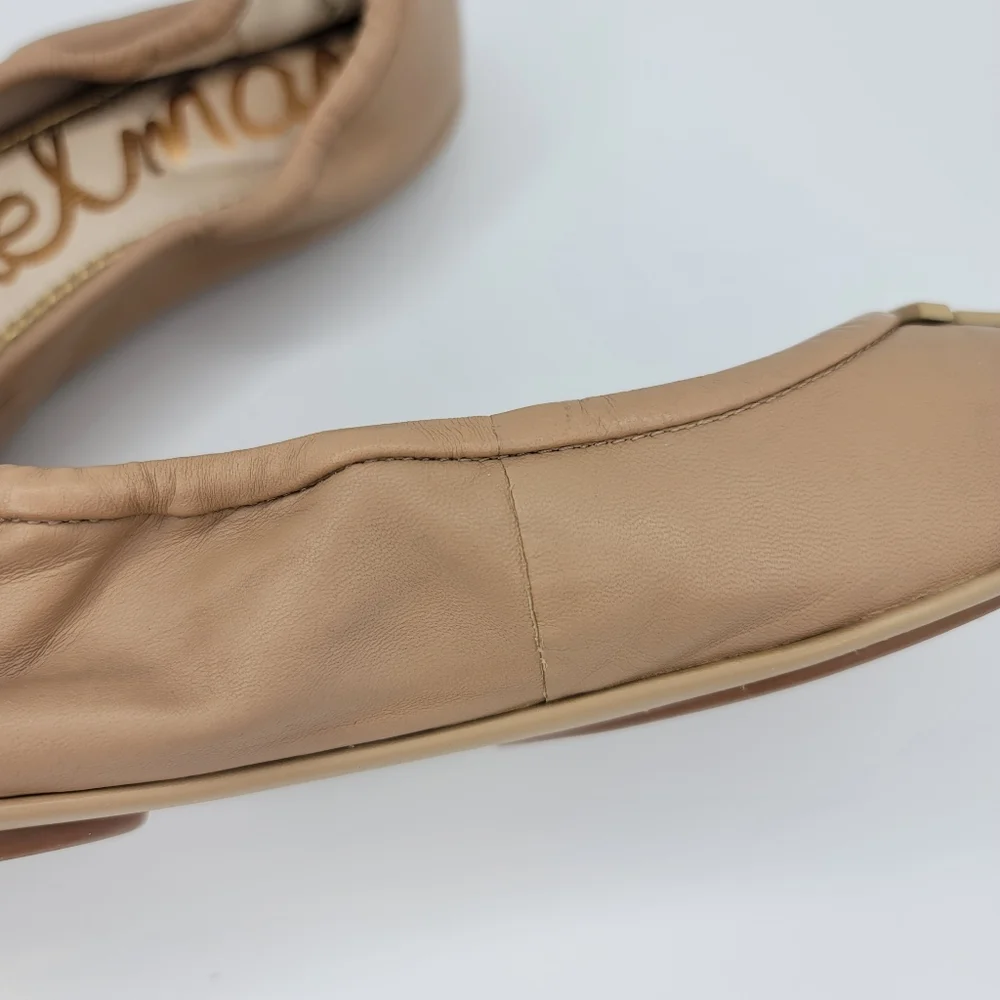 SAM EDELMAN Florence Ballet Flats in Nude Leather Size 8M - Picture 8 of 13